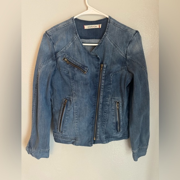 Pistola Moto Denim Jacket – Size Small – Gently Used - Picture 2 of 10
